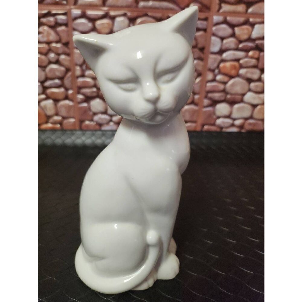 Vintage Otagiri Porcelain Tall White Cat Figurine Japan
